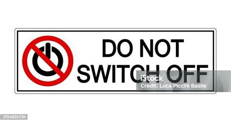 Не Выключайте Знак Бана С Символом Кнопки Питания И Текстом Справа ...