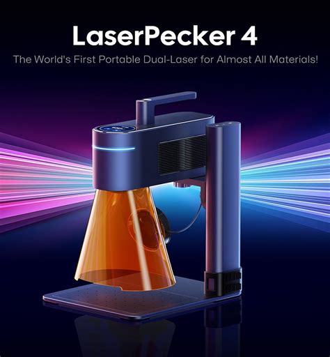 LaserPecker LP4 Portable Dual-Laser Engraver Cutter, 10W Blue Diode ... 