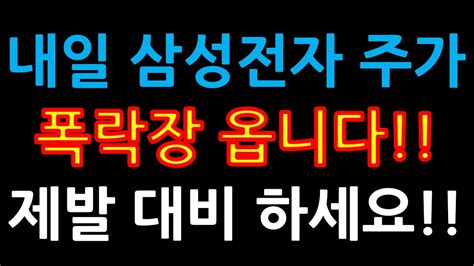 내일 삼성전자 주가폭락장 옵니다 제발 이렇게 하세요 증시전망한국주식미국주식삼성전자 주가 전망삼성전자우삼성전자