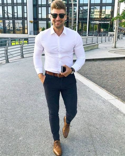 Blue Jeans And White Shirt Outfits Ideas For Men Business Casual