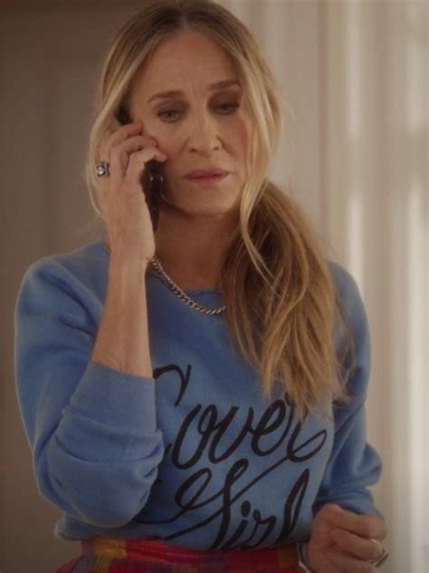 And Just Like That Carrie Bradshaw Blue Sweatshirt - Free Shipping