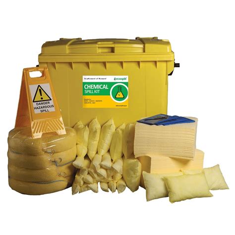 Ecospill Chemical Spill Response Kit 4 Wheel PE Bin 600 Litre PF