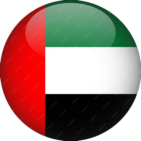 Premium Vector United Arab Emirates 3d Rounded Flag Button