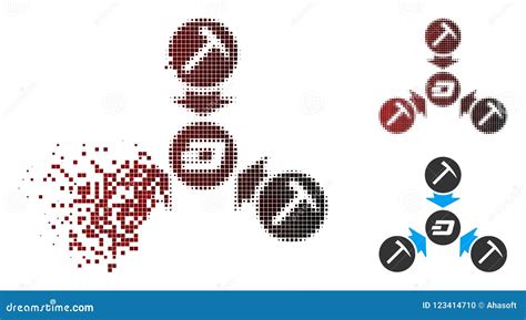 Dust Pixel Halftone Dash Mining Pool Icon Stock Vector Illustration