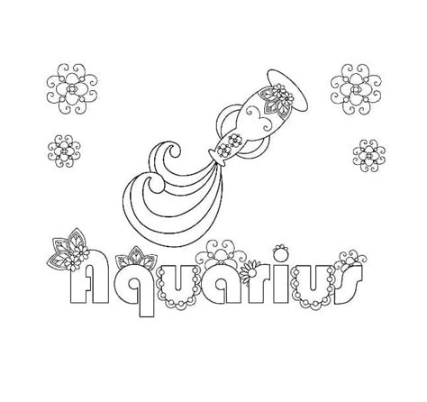 Printable Aquarius Zodiac Sign Coloring Page Free Download And Print