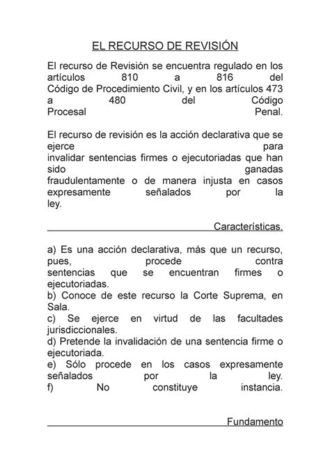 El Recurso De Revisi N Anonimo El Recurso De Revisi N El Recurso De