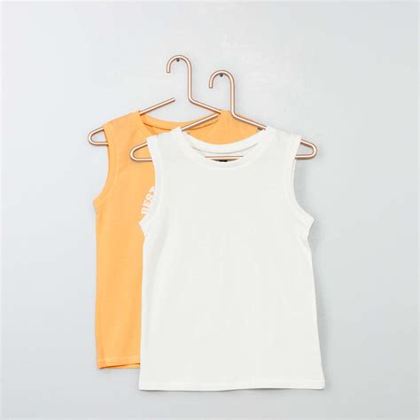 Pack De Camisetas De Tirantes Estampada Lisa Chico Naranja