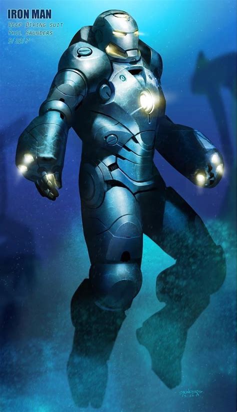 The Unseen Concept Arts Of The Underwater Iron Man Armor Revealed