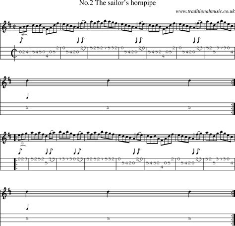 Irish Music Tune No 2the Sailors Hornpipe With Mandolin Tab