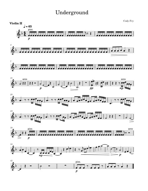 Underground Cody Fry Violin Ii Sheet Music For Violin String