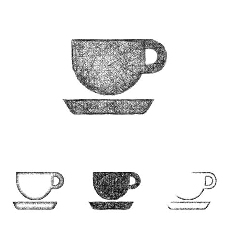 Coffee Icon Set Sketch Line Art Caffeine Decor Drawing Vector Caffeine