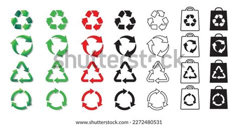 Biodegradable Compostable Recyclable Icon Set Set Stock Vector Royalty