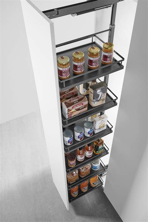 Tall Larder Unit Pull Out Pantry Rack Solid Base Basket China Kitchen