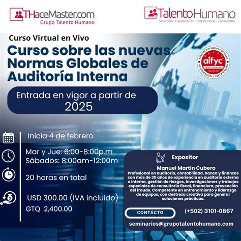 Curso Virtual Nuevas Normas Globales De Auditor A Interna Que Entran