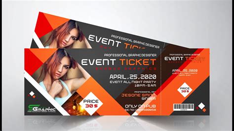 How To Design Event Ticket In Photoshop Cc Tutorial Youtube