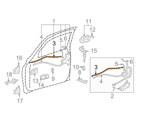 Genuine Toyota Door Lock Operating Rod Front 697100C010 Genuine