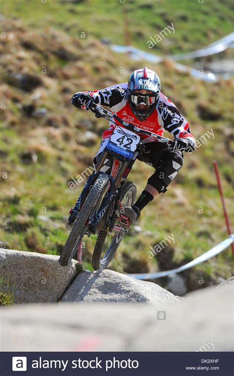 Downhill Mountain Bike Racer Steve Peat Competes In The Uci Mountain