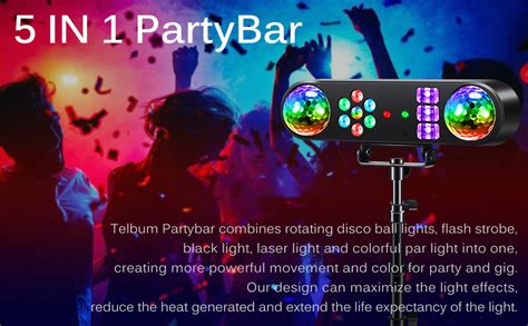 Telbum Dj Lights With Stand In Party Bar Light Set With Rotating