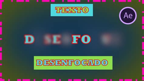 ANIMACIÓN de TEXTOS 1 TEXTO DESENFOCADO TUTORIAL ADOBE AFTER