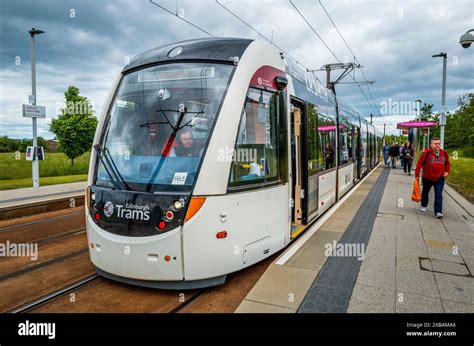 Edinburgh Tram at Ingliston Park & Ride Station, near Edinburgh, Scotland Stock Photo - Alamy