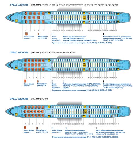 Airbus 330-300 Аэрофлот - Схема салона и лучшие места в самолете