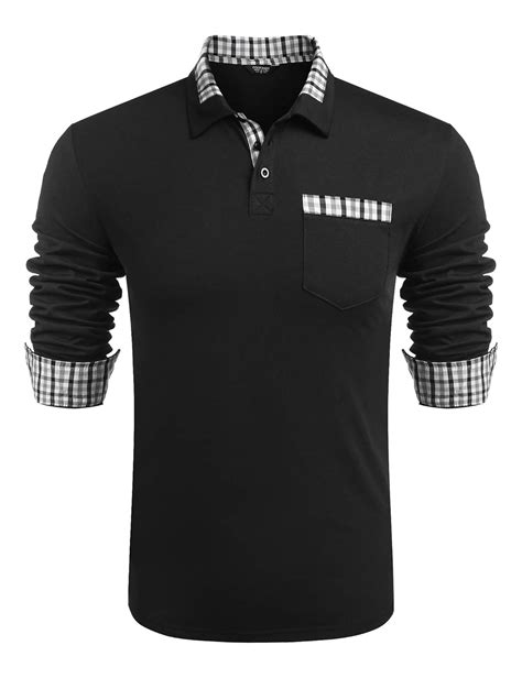 Buy COOFANDY Turn Down Collar Long Sleeve Golf Shirt For Men At Amazon In