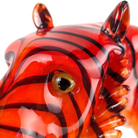 Original Murano Glass Tiger Sculpture For Home Decor