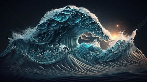 Best Cartoon Blue Wave Shape Powerpoint Background For Presentation ...