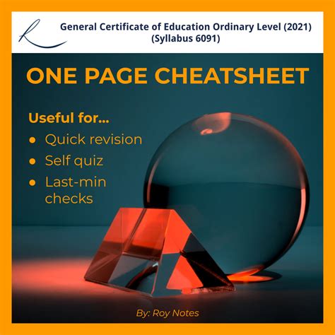 Gce O Levels 2021 Physics Pure Cheatsheet Learndonline