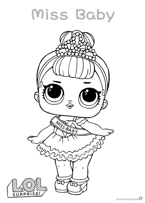 LOL Surprise Doll Coloring Pages Miss Baby - Free Printable Coloring Pages