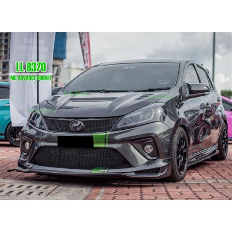 Perodua Myvi Mugen V Front Bonet With Paint Fibre