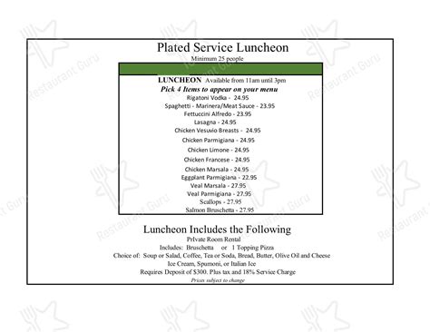 Menu at Fellini Restaurant & Pizzeria, Mount Prospect