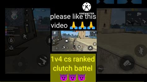 Free Fire Cs Ranked 1v4 Clutch😈😈😈shorts Freefire Viral Youtube