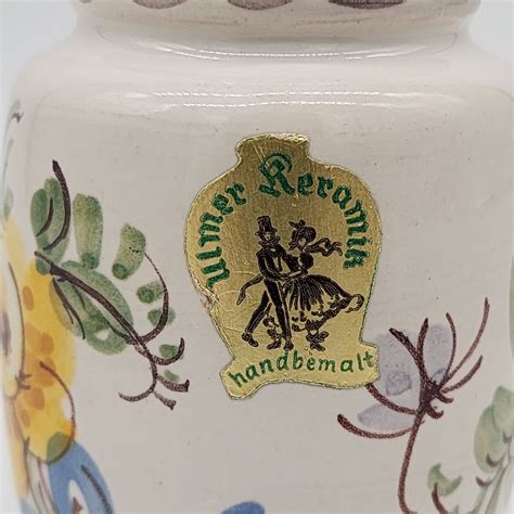 Ulmer Keramik Hand Painted Vase Yellow Flower Mini 3 128 VTG Etsy