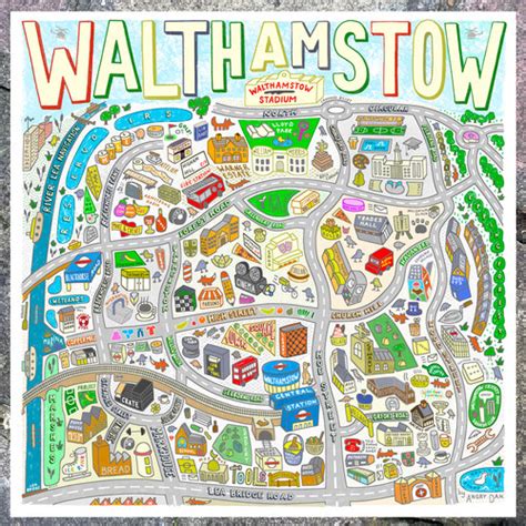 Illustrated Map of Walthamstow (2023) | Angry Dan's Website