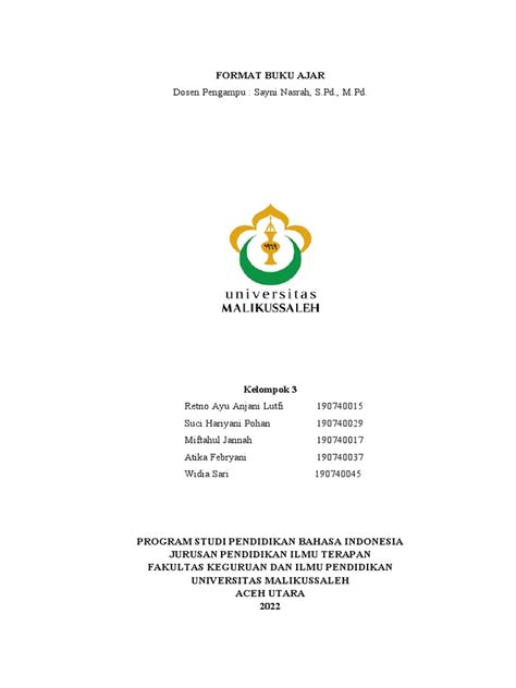 format buku ajar struktur  contoh penulisan