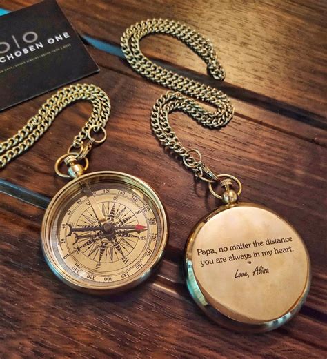 Brass Compass Personalized Compass Pocket Compass Wedding Etsy