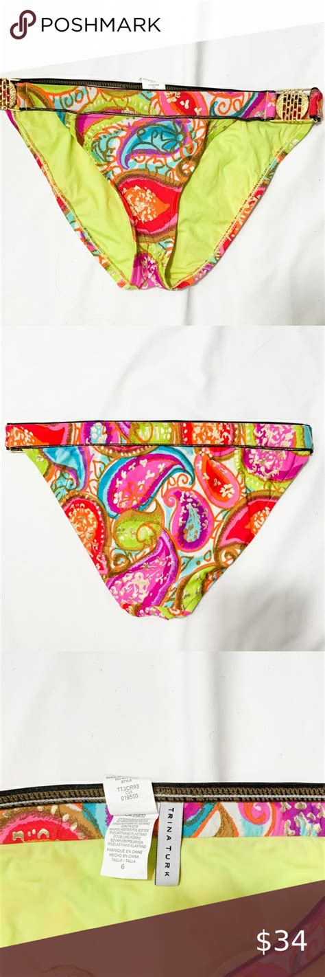 Trina Turk Bikini Bottom Size 6 Izue Paisley