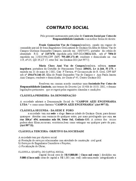 O Q É Contrato Social