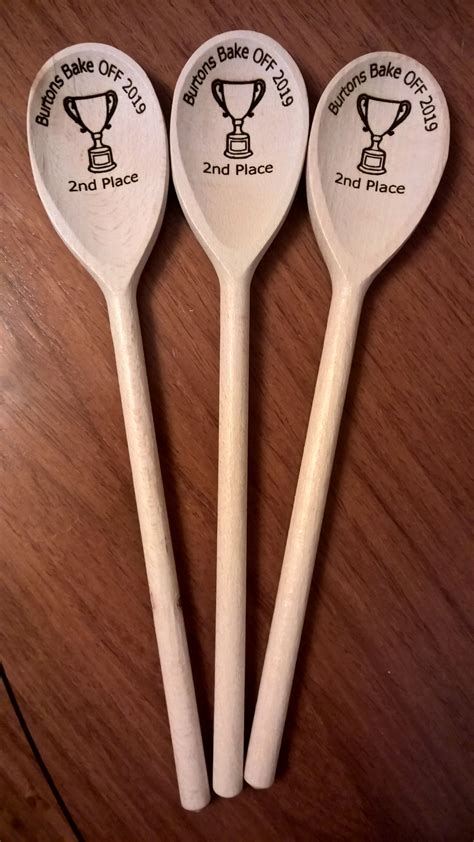 Trophy Spoon Personalised Engraved Wooden Spoon Winner Etsy Uk