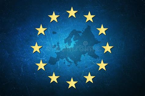 Bandeira Da União Europeia Mapa Da Europa Foto de Stock Imagem de