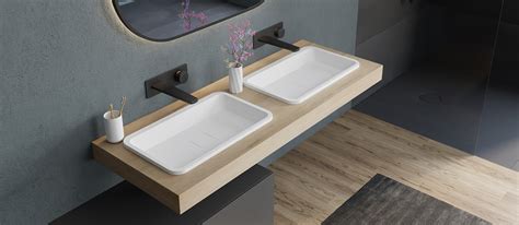 Lavabo A Encastrar De Resina Mineral Solid Surface Pb X X Cm