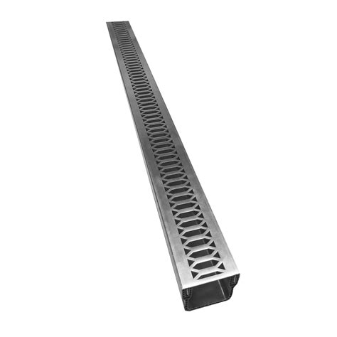 1m Threshold Slim Drain With Hexagon 316 Stainless Steel Grating 65 X