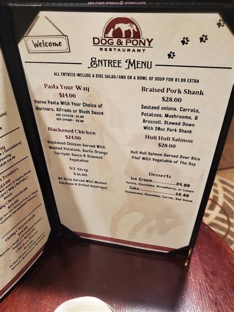 Online Menu Of Dog And Pony Restaurant And Pub Restaurant Harrisburg