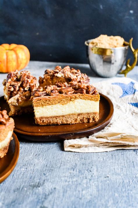 Pumpkin Pecan Cheesecake Bars My Modern Cookery