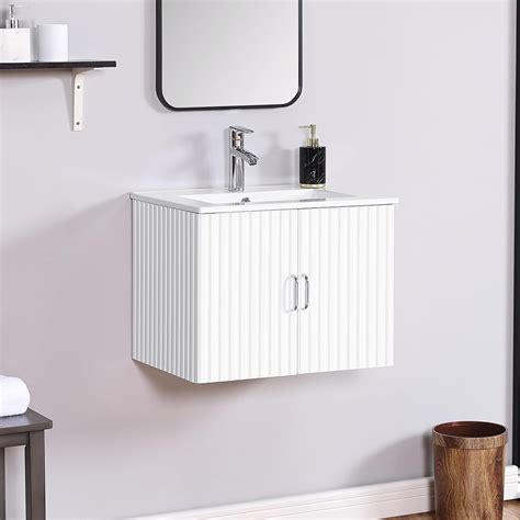 Amazon SSLine Modern 24 Floating Bathroom Vanity With Sink Wall