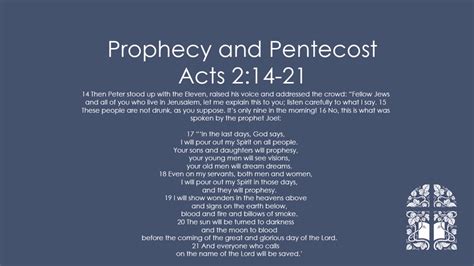 Prophecy And Pentecost Acts 2 14 21 Youtube