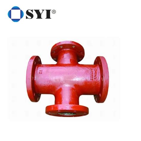 Syi Red Epoxy Ductile Cast Iron All Flanged Cross Di Flange Pipe