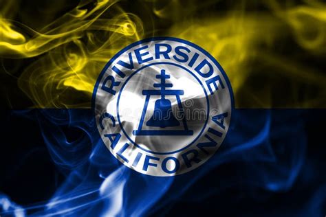 Riverside City Smoke Flag California State United States Of America