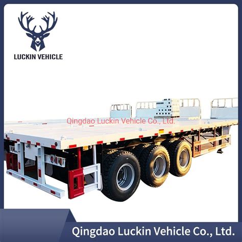 Luckin Ft Ft Shipping Container Transport Trailer Tri Axle Flatbed